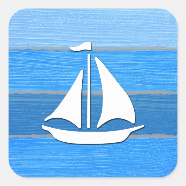 Adesivo Quadrado Design com tema náutico (Frente)