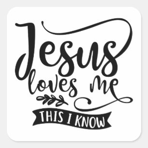 Adesivo Quadrado Design cristão Jesus me ama