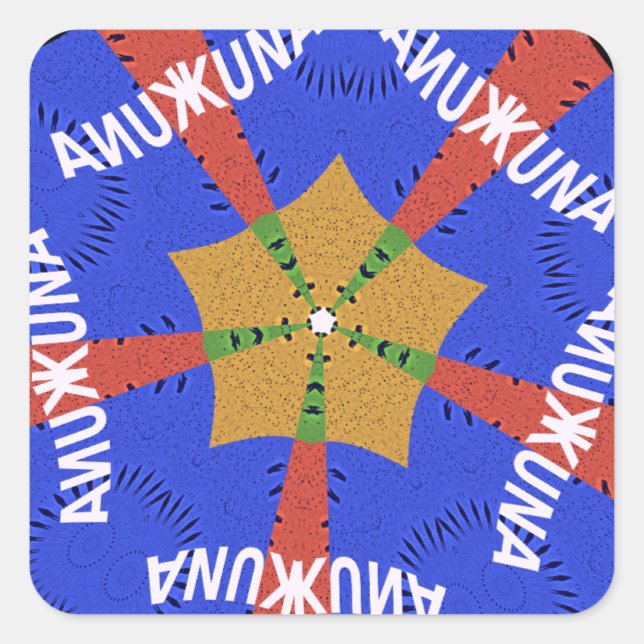 Adesivo Quadrado Design da África Tribal: Hakuna Matata (Frente)