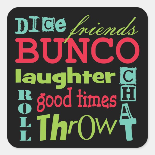 Adesivo Quadrado Design da arte do metro de Bunco por Artinspired (Frente)