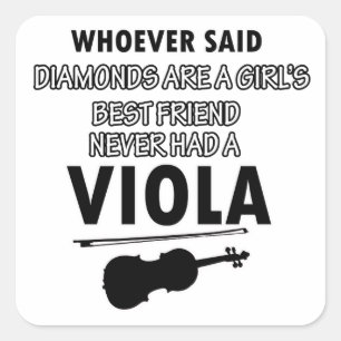 Adesivo Quadrado Design da música da viola