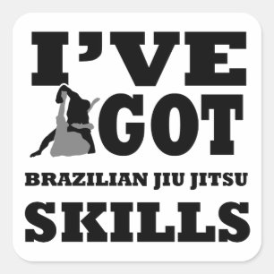 Adesivo Quadrado Design das artes marciais de Jiu Jitsu do