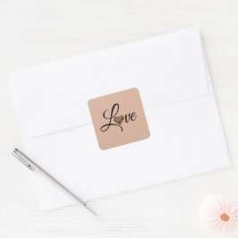 Adesivo Quadrado Design de Amor Coração de Leopardo Glamour
