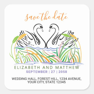 Adesivo Quadrado Design de Amor Elegante Minimalista