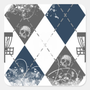 Adesivo Quadrado Design de Argyle do golfe do disco