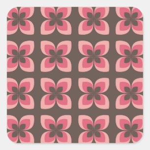 Adesivo Quadrado Design de Arte Floral Moderna
