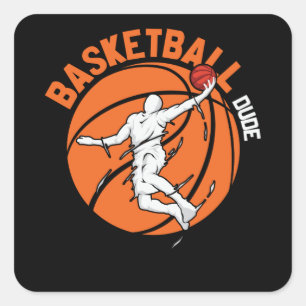 Adesivo Quadrado Design de basquetebol para basquete
