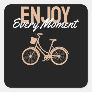 Adesivo Quadrado Design de bicicleta - Aproveite a cada momento