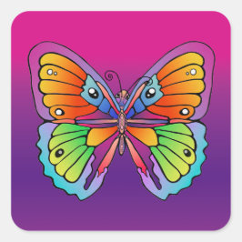 Adesivo Quadrado Design de borboleta