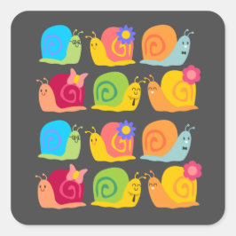 Adesivo Quadrado Design de caracol