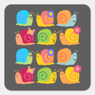 Adesivo Quadrado Design de caracol