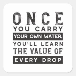 Adesivo Quadrado Design de Citação de Sabedoria - Valor de Cada Lar