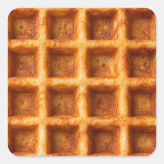 Adesivo Quadrado Design de Comida de Waffle Quadrado Torrado Realis