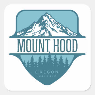 Adesivo Quadrado Design de crista de montanha Mount Hood Oregon