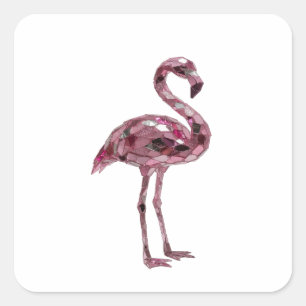Adesivo Quadrado Design de decalcomania FLAMINGO de prata Snappy