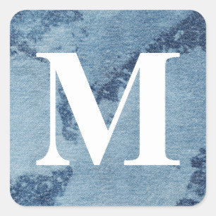 Adesivo Quadrado Design de Denim Lavado #9 @ Emporio Moffa