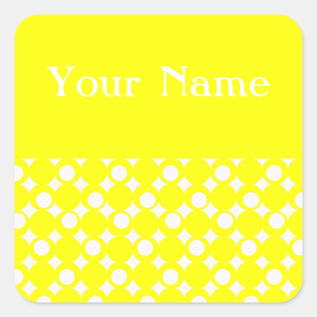 Adesivo Quadrado Design de esferas amarelas @ Emporio Moffa com nom (Frente)