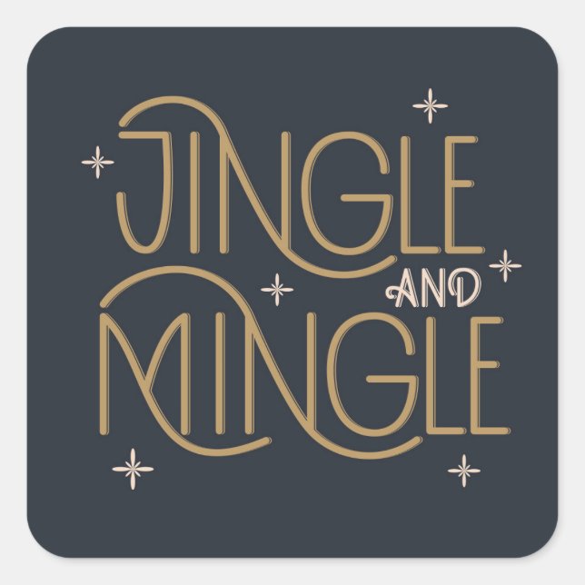 Adesivo Quadrado Design de Festivo Jingle e Mingle Holiday (Frente)