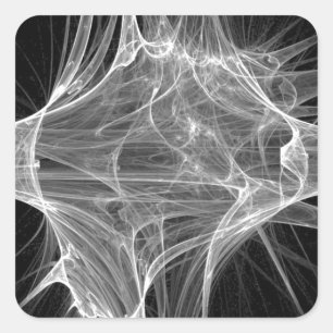 Adesivo Quadrado Design de Fractal de Teia de Aranha