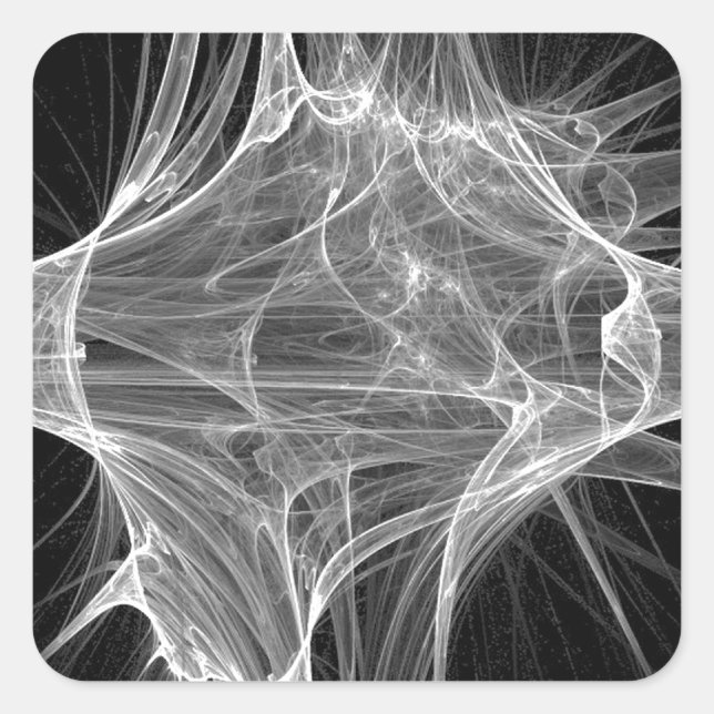 Adesivo Quadrado Design de Fractal de Teia de Aranha (Frente)