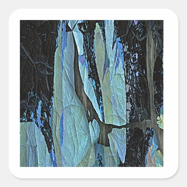 ADESIVO QUADRADO DESIGN DE GELO AZUL (Frente)