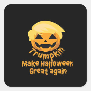 Adesivo Quadrado Design de Halloween de Abóbora