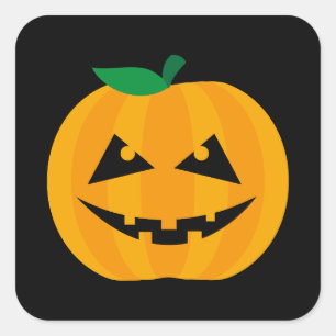 Adesivo Quadrado Design de Halloween Spooky Jack-O'-Lanterna