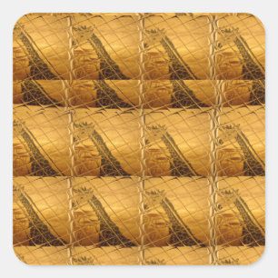 Adesivo Quadrado Design de Impressão em Animais do Girafa do Ouro I