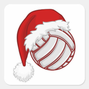 Adesivo Quadrado Design de Legal de vôlei do Xmas Feliz Natal