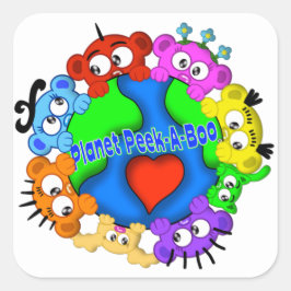 Adesivo Quadrado "Design de logotipo" PlANET PEEK-A-BOO