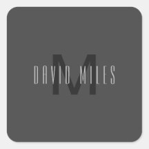 Design de Monograma Mínimo Moderno Cinza Escuro Ed