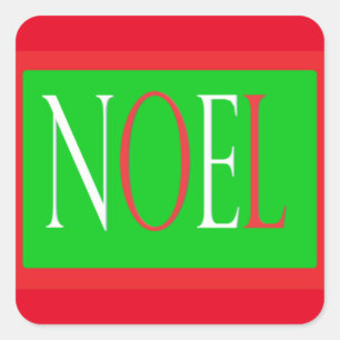 ADESIVO QUADRADO DESIGN DE NATAL NOEL VERMELHO E DESIGN BRANCO VERD