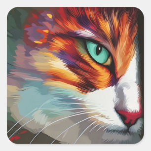 Adesivo Quadrado Design de Olho de Gato