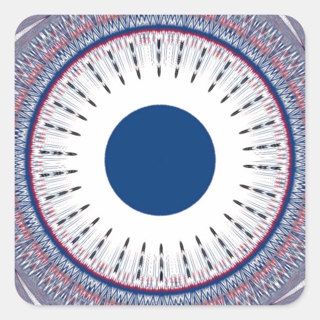 Adesivo Quadrado Design de Olhos Energéticos Chic: Um Padrão Mesmer (Frente)