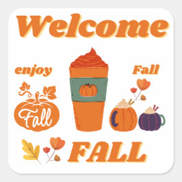 Adesivo Quadrado Design de outono