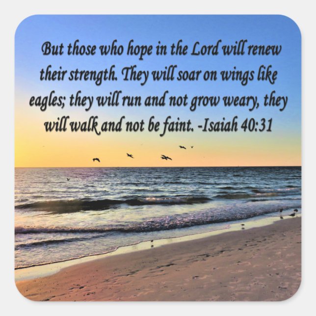 ADESIVO QUADRADO DESIGN DE SCRIPTURE SERENE ISAIAH 40:31 (Frente)
