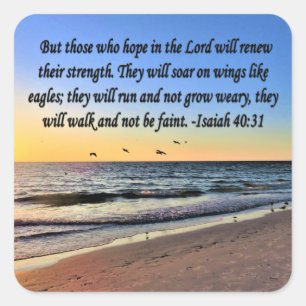 ADESIVO QUADRADO DESIGN DE SCRIPTURE SERENE ISAIAH 40:31