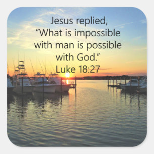 ADESIVO QUADRADO DESIGN DE SCRIPTURE SERENE SUNSET LUKE 18:27