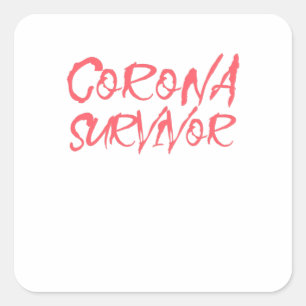 Adesivo Quadrado Design de sensibilização para o vírus Corona