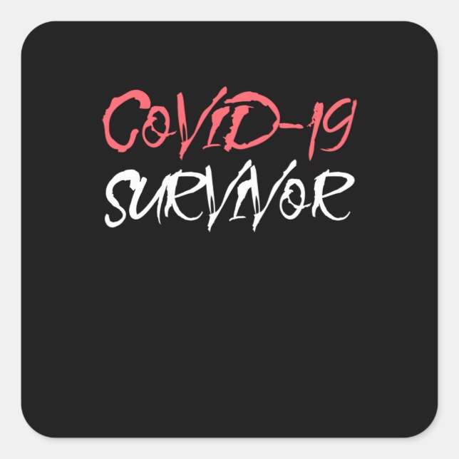 Adesivo Quadrado Design de Sensibilização para Sobrevivência do Vír (Frente)