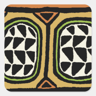 Adesivo Quadrado Design de Têxtil Africano Kuba