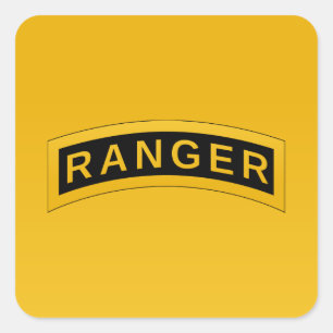 Adesivo Quadrado Design de texto de Símbolo Militar RANGER do Exé