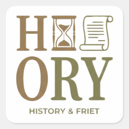 Adesivo Quadrado Design de Tipografia para Professor de História