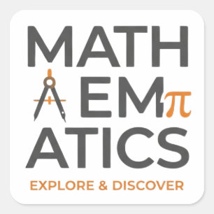 Adesivo Quadrado Design de Tipografia para Professores de Matemátic