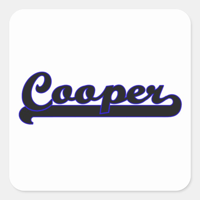 Adesivo Quadrado Design de Trabalho Clássico Cooper (Frente)