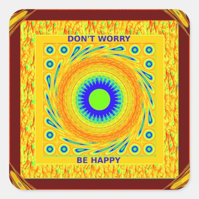 Adesivo Quadrado Design de Vetor de Cor Tradicional Africano Vermel (Frente)