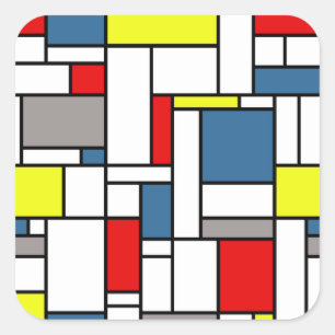 Adesivo Quadrado Design do estilo de Mondrian
