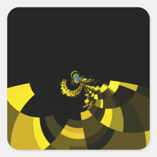 Adesivo Quadrado Design do Gráfico de Arte de Vetor Preto e Dourado