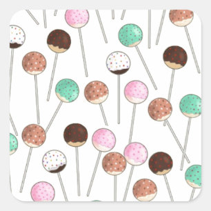 Adesivo Quadrado Design do pop do bolo