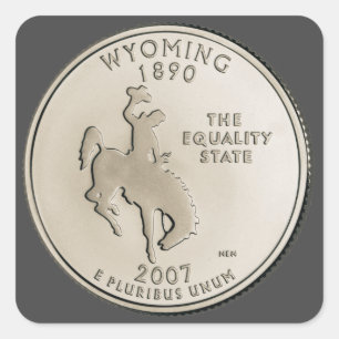 Adesivo Quadrado Design do Quarto Estado do Wyoming